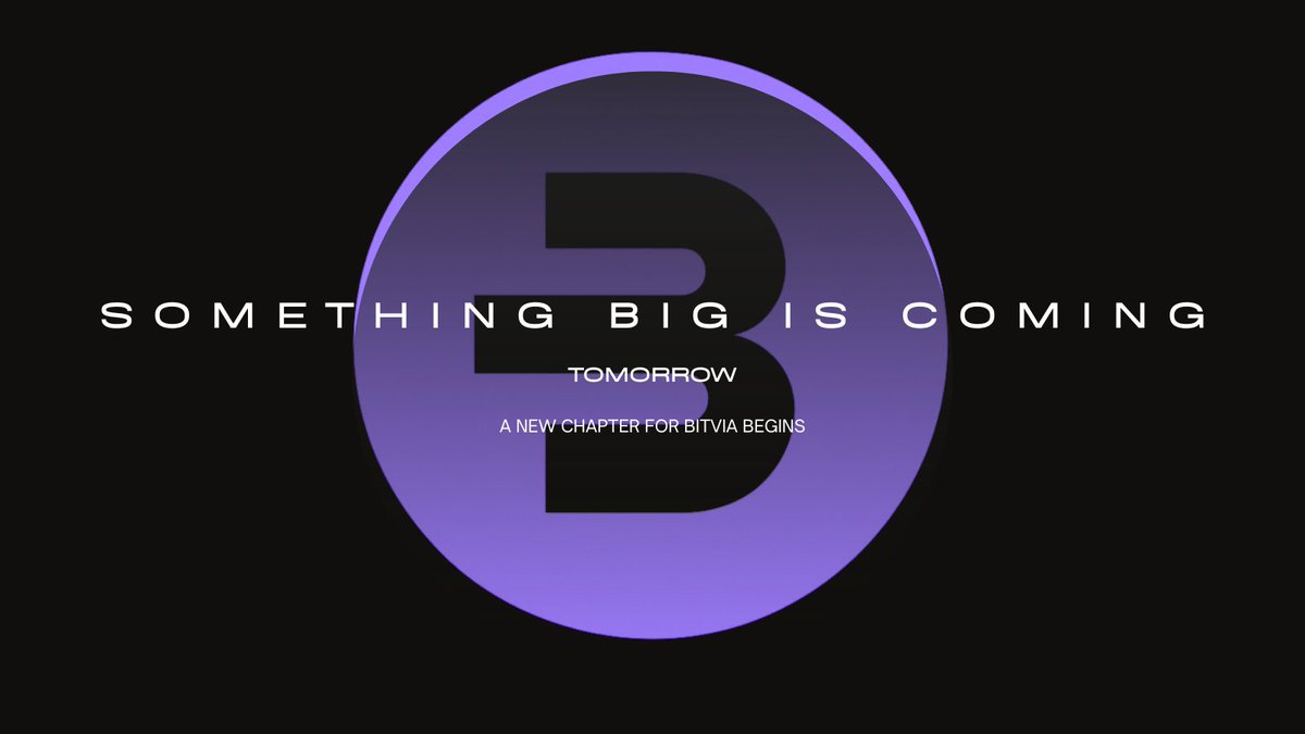 bitvia_org's tweet photo. Something BIG is coming tomorrow. 🚀

This is a major milestone for Bitvia and a huge step forward in our journey.

We’ve been building silently… and now it’s time to show what’s next.

Thank you for staying with us, believing in us, and being part of this journey.

⏳ 24 hours to go
Stay ready.

#Bitvia #Crypto #Web3 #ComingSoon