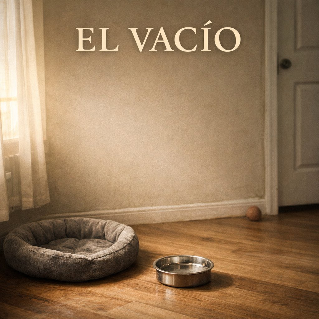 EL VACÍO

Aquí…
iba su camita.

Aquí…
la vida corría en cuatro patitas
sin saber de finales.

Aquí…
existía una mirada
que creía en ti
como si fueras todo.

Hoy…
el espacio sigue intacto.

El plato espera.
La puerta guarda silencio.
El aire… pesa distinto.

Porque falta