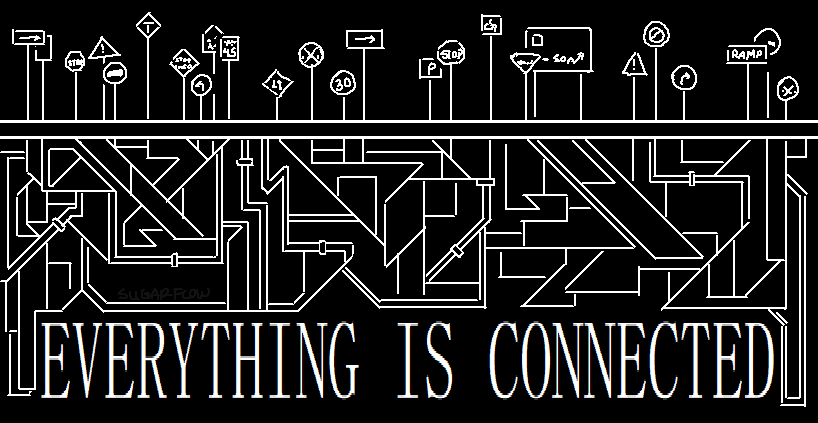 we all stare at the same street sign