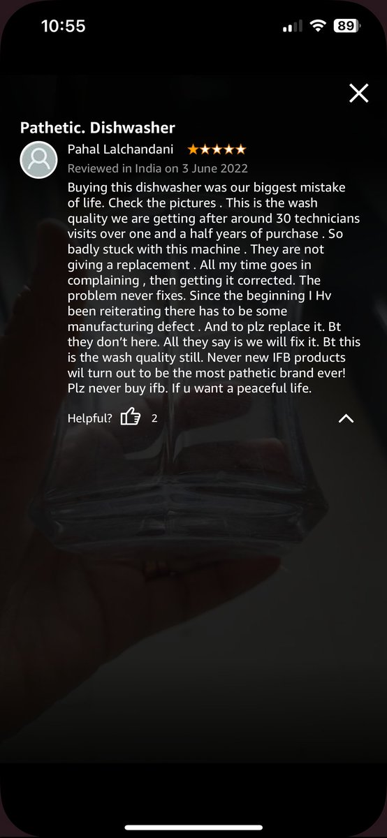Shubhs77's tweet photo. @IFBAppliances stuck with your machine and the brand. I am buying a new @BoschGlobal and never coming back. It never worked &amp; finally got dead.
Goal: Deter customers from buying IFB
Yelahanka Service Center is worst of all. They don't support AMC and eternally wait for the parts https://t.co/zhMgTocQdo