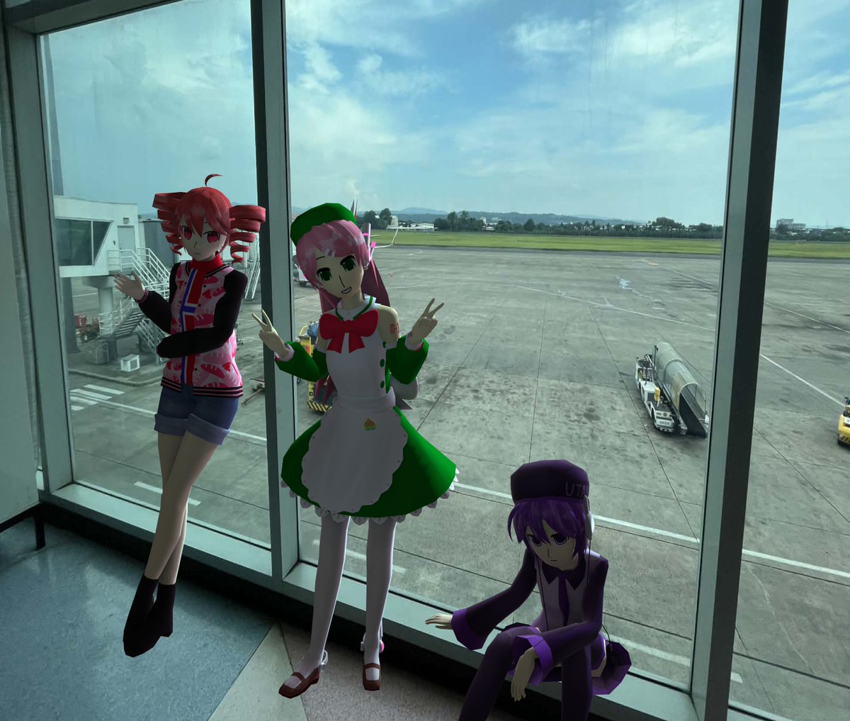 PRINZOP2's tweet photo. utau girls at the airport #utau https://t.co/HcIarf3RBC