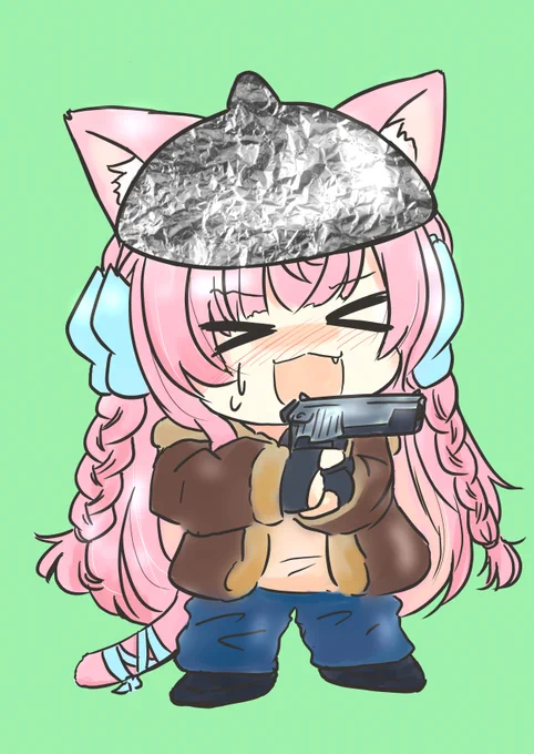 皆様今週もお疲れさまでした。来週もちょっとヤバそうですので漫画は遅れそう 出し損ねたらくがき アルミホイルさくたんを添えて それではまた～ #さくまで #さくなあーと