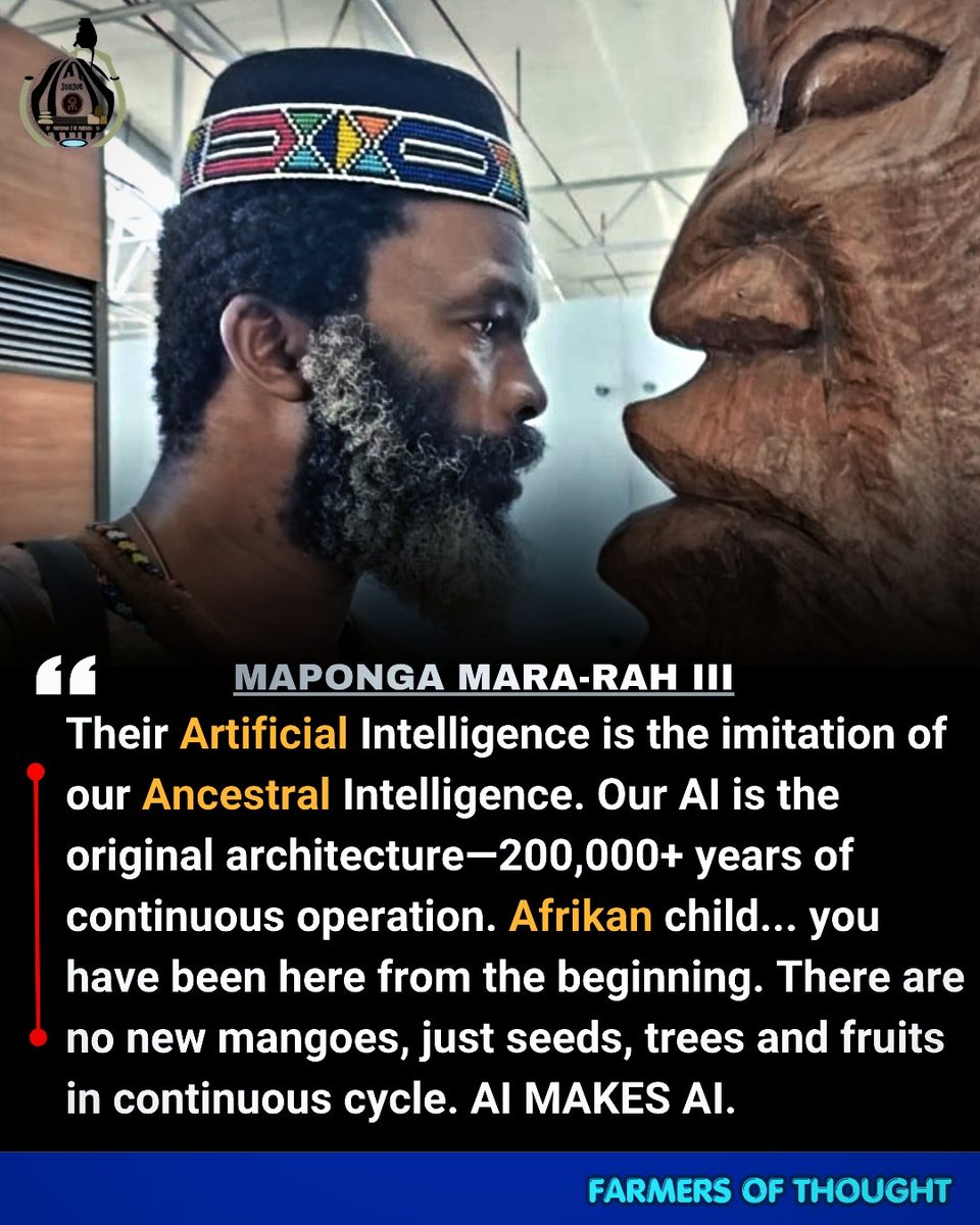 MapongaJQuotes's tweet photo. Ancestral Intelligence vs Artificial Intelligence https://t.co/UTAymPxUTY