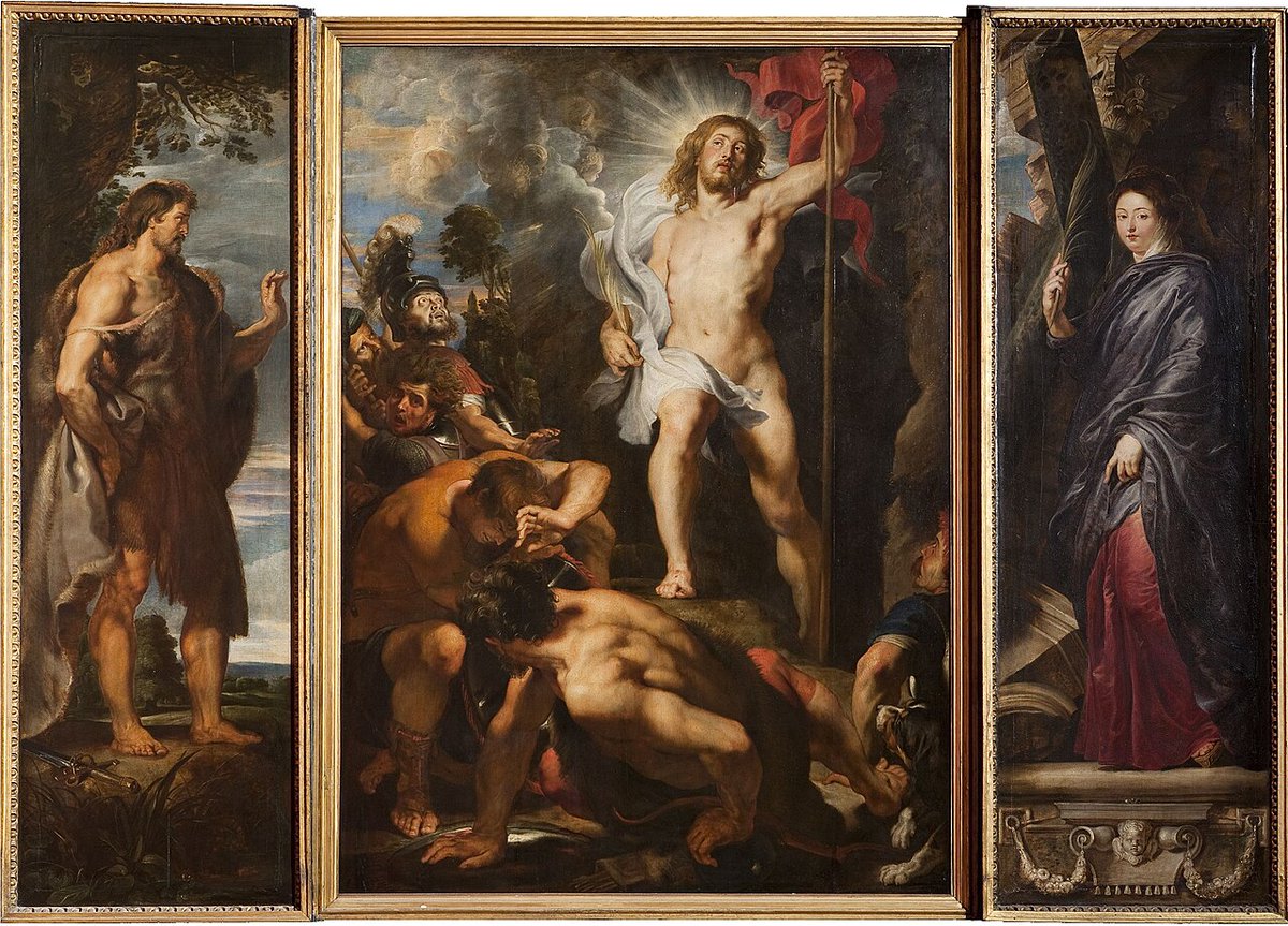 RembriBarrocho's tweet photo. Hoy celebramos el #DomingodeResurreccion con el tríptico de la Resurrección de Rubens (1611-12). https://t.co/MT3i6s5ZFN