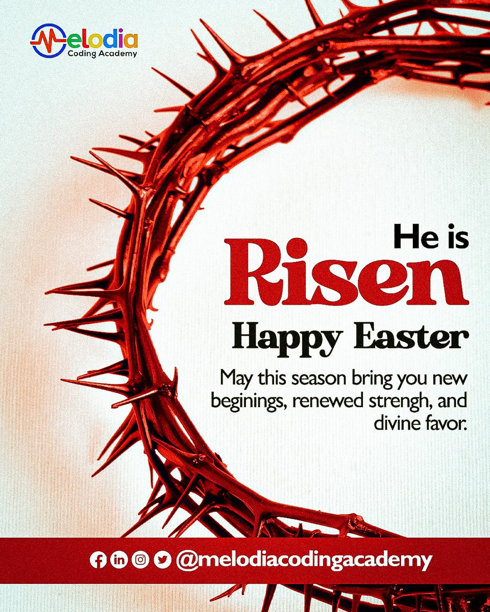 MelodiaCoding's tweet photo. He is Risen ✝️✨
This season, may your efforts not go in vain.

May the hours you’ve put into learning, building, and growing in tech begin to yield real results.

Happy Easter 💛

#happyeaster #NewBeginnings #melodiacodingacademy #Resurrección #furry https://t.co/pwEqfDPjNv