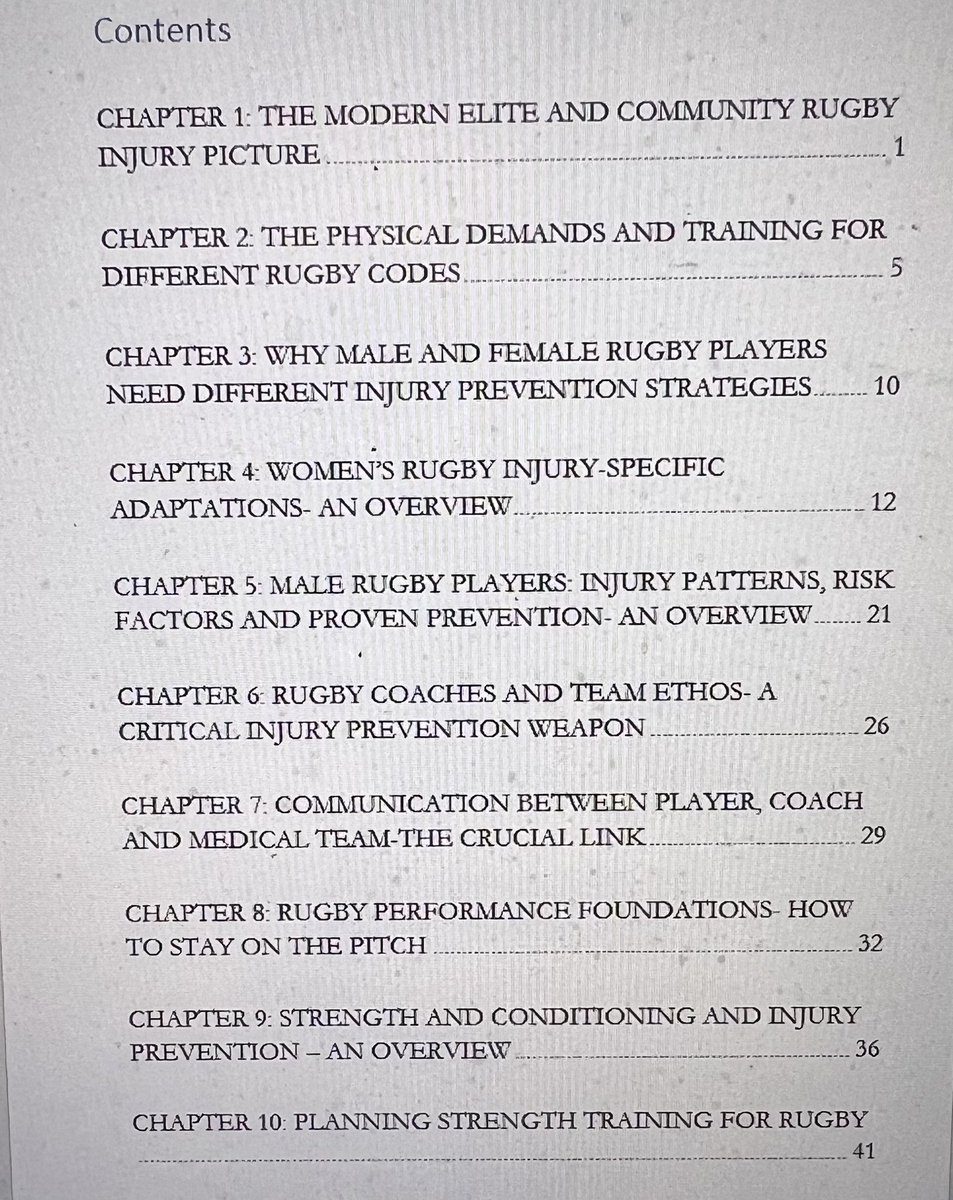 CJRugbyPhysio's tweet photo. Want to see what’s inside Rugby Injury Prevention and Return to Play?
Here’s the table of contents from my new book, now live on Amazon — covering prevention, recovery, and safe return to play in rugby.
Link : https://t.co/bb3Jev7NHX
#Rugby #Returntoplay #Physio https://t.co/i3iew9Bo7x