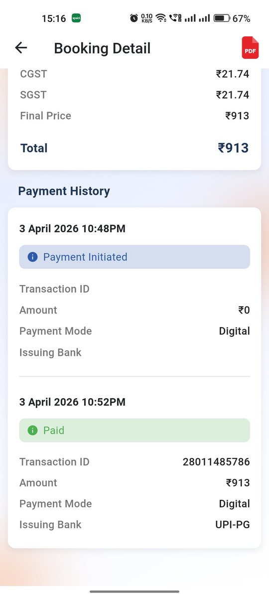 mihir92eee's tweet photo. Booked LPG cylinder (ID: 2-005557302650) on 22 Mar 2026 from Madhu Gas Agency, Mayur Vihar-III. Paid ₹913 via UPI on 3 Apr (Txn ID: 28011485786), but cylinder not delivered yet. Status shows “Invoiced”. Kindly resolve urgently. #LPGshort

@IndianOil_Delhi @PMOIndia @ChairmanIOCL https://t.co/iISNKOhYLa