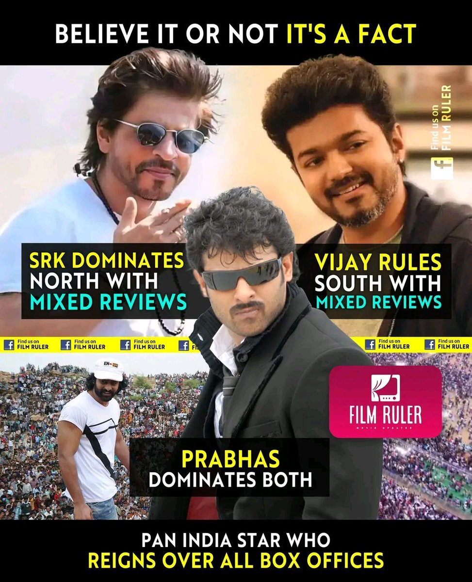 Believe it or not... it's a fact 

India's Biggest Superstar #Prabhas 💥
