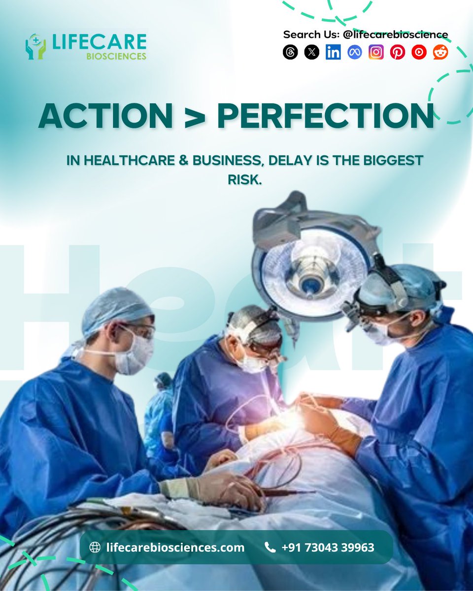 lifecarebiosci's tweet image. Action &amp;gt; Perfection.In healthcare, delays cost more than mistakes.
Decisions create momentum. Hesitation kills progress.We build smarter solutions for safer outcomes.🌐 lifecarebiosciences.com
📞 +91 73043 39963#Healthcare #MedicalSupplies #CLABSI #FoleyCatheter