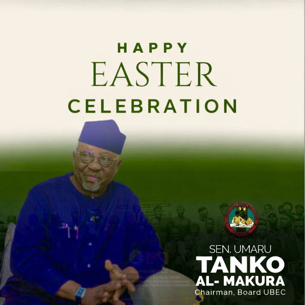 SenTanko's tweet photo. Happy Easter Celebration to all our Christian brothers and sisters. May this sacred season bring peace, love, renewed hope, and blessings to every home. Wishing you joy and togetherness always.

~Al-Makura https://t.co/vpQe2GvhH4