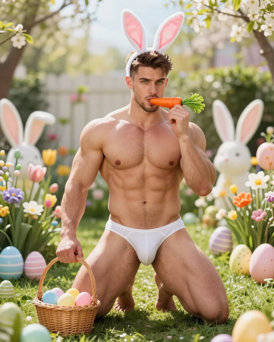 dreamymen_ai's tweet photo. Happy Easter! 🐰 https://t.co/eMTw8iaZyN