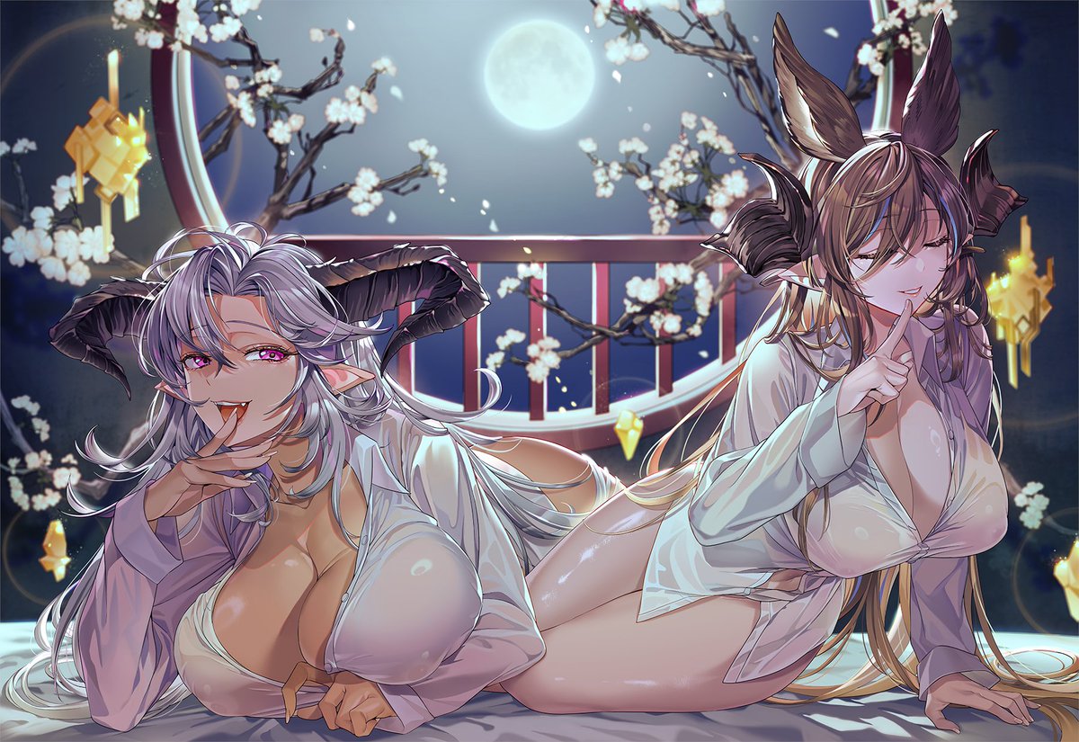 kitsunemene's tweet photo. フェディエル&amp;ガレヲン🌕 修正再揭 
#グラブル https://t.co/ZpiI21horh