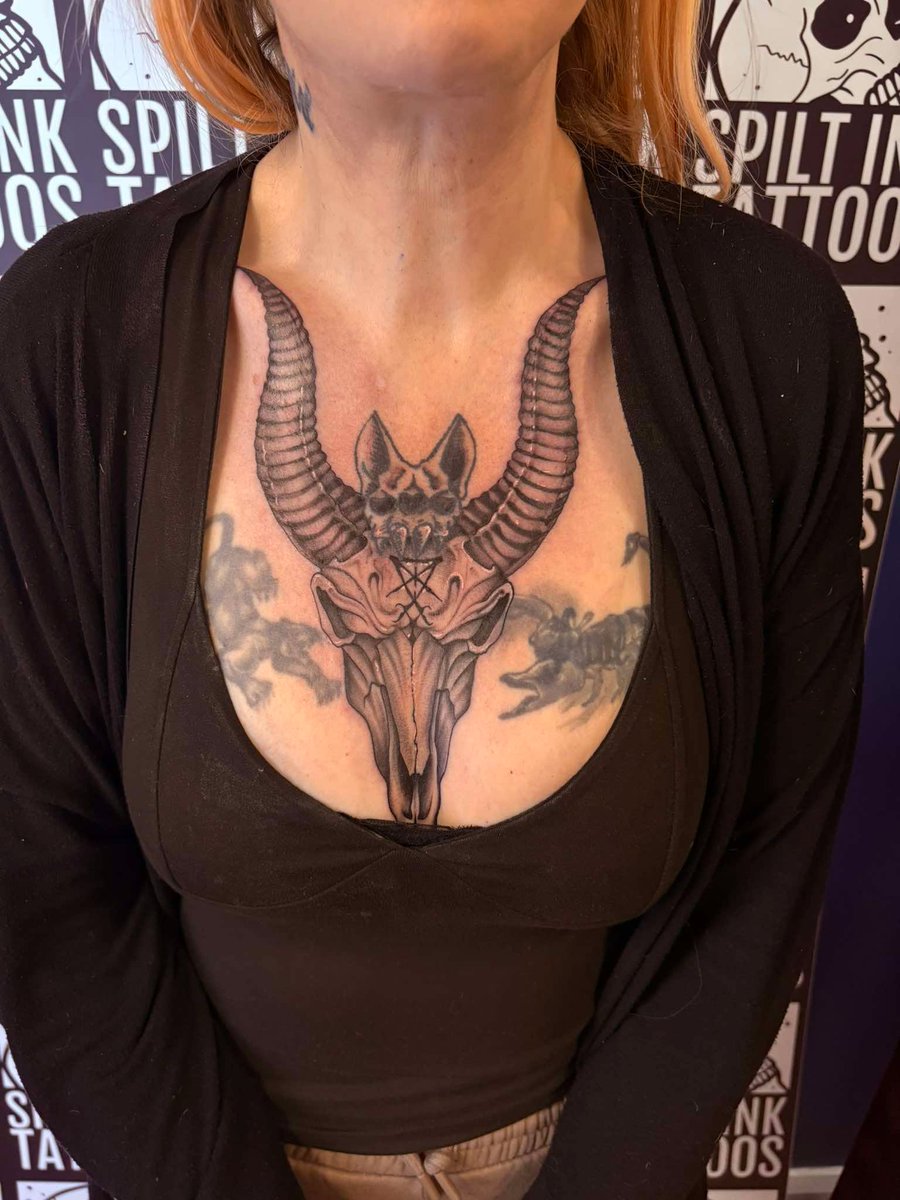 resigirl0's tweet photo. New tattoo #tattoo #goat #chest #pain https://t.co/nO0wTvP1lX