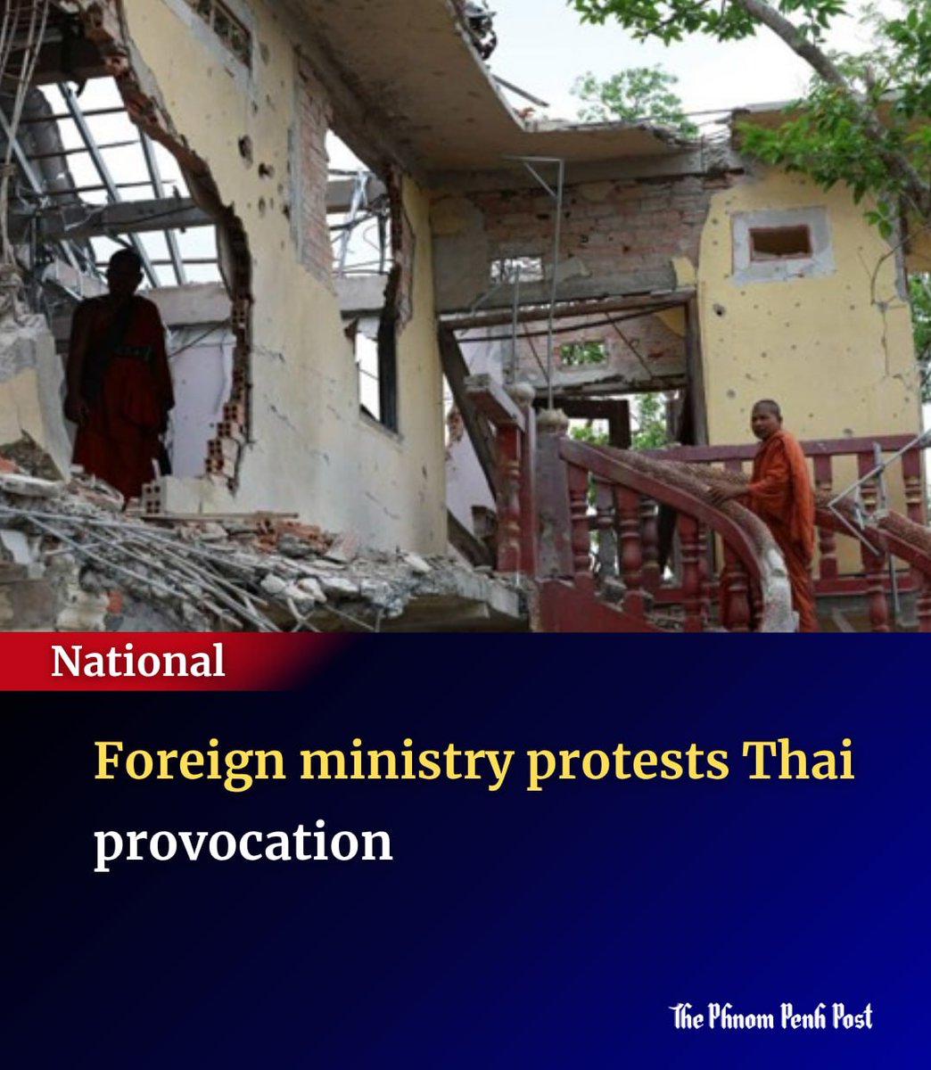 phnompenhpost's tweet photo. Thailand has once again failed to demonstrate goodwill regarding the implementation of the December 27 ceasefire, renewing activities which the Ministry of foreign Affairs and International Cooperation described as “illegal and provocative” in occupied territory near the Preah Vihear Temple. Their actions prompted a strong response from Cambodia.

Full story: https://t.co/DF762xweGC