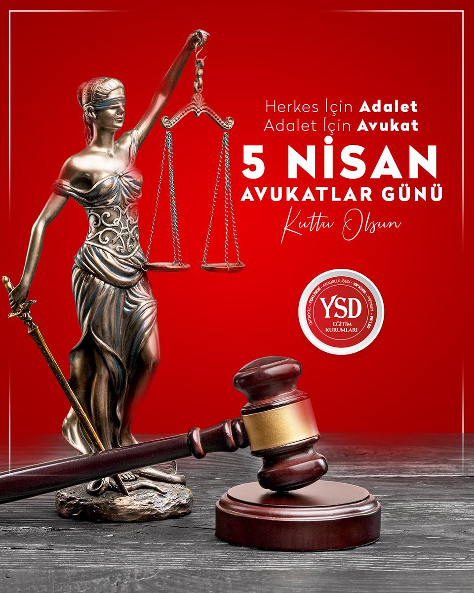 ysdkolejii's tweet photo. Adaletin sesi olan, hukukun üstünlüğü için emek veren tüm avukatlarımızın 5 Nisan Avukatlar Günü kutlu olsun. ⚖️  
Hak, hukuk ve adalet yolunda verdiğiniz mücadele her zaman değerli.  
İyi ki varsınız! https://t.co/66OLXJvBg3