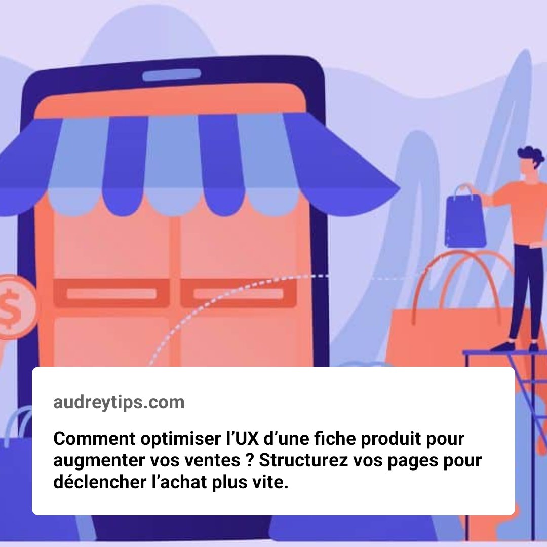 audreytipsfr's tweet image. #UX 🎴 Optimisez l’UX de vos fiches produit

Réduisez le temps de décision.

Concevez vos pages pour lever les objections, rassurer immédiatement et déclencher l’achat plus vite.
•
 audreytips.com/experience-uti…