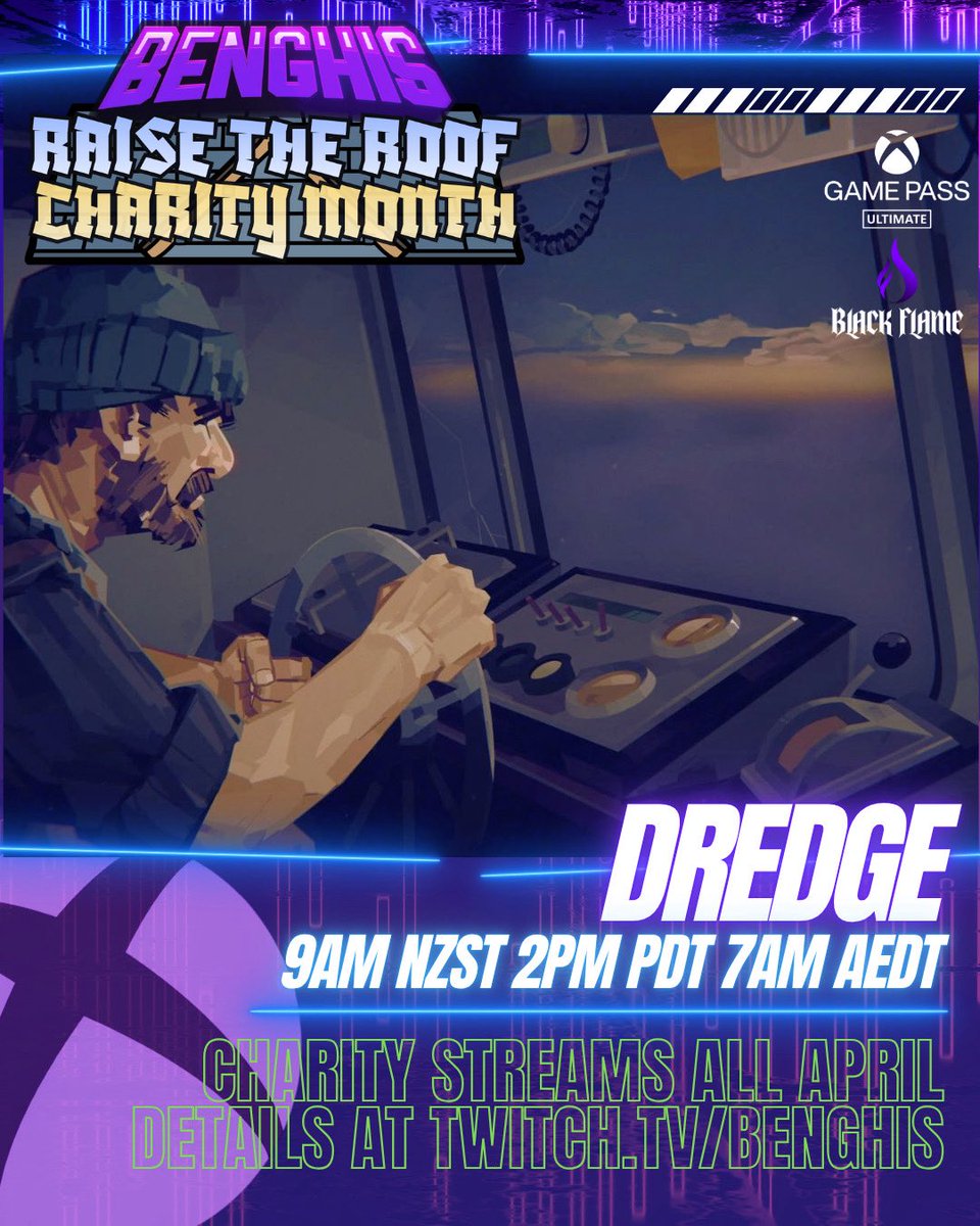 benghis's tweet image. ☀️ LIVE at 9AM NZST!

Early morning Dredge stream 🎣 uncovering mysteries + raising funds all April for Faith City Church &amp;amp; Community Centre 🙌

🎁 $1 = 1 giveaway entry (3 Months Game Pass Ultimate)

👉 twitch.tv/benghis
#RaiseTheRoof #CharityStream #Dredge #XboxGamePass