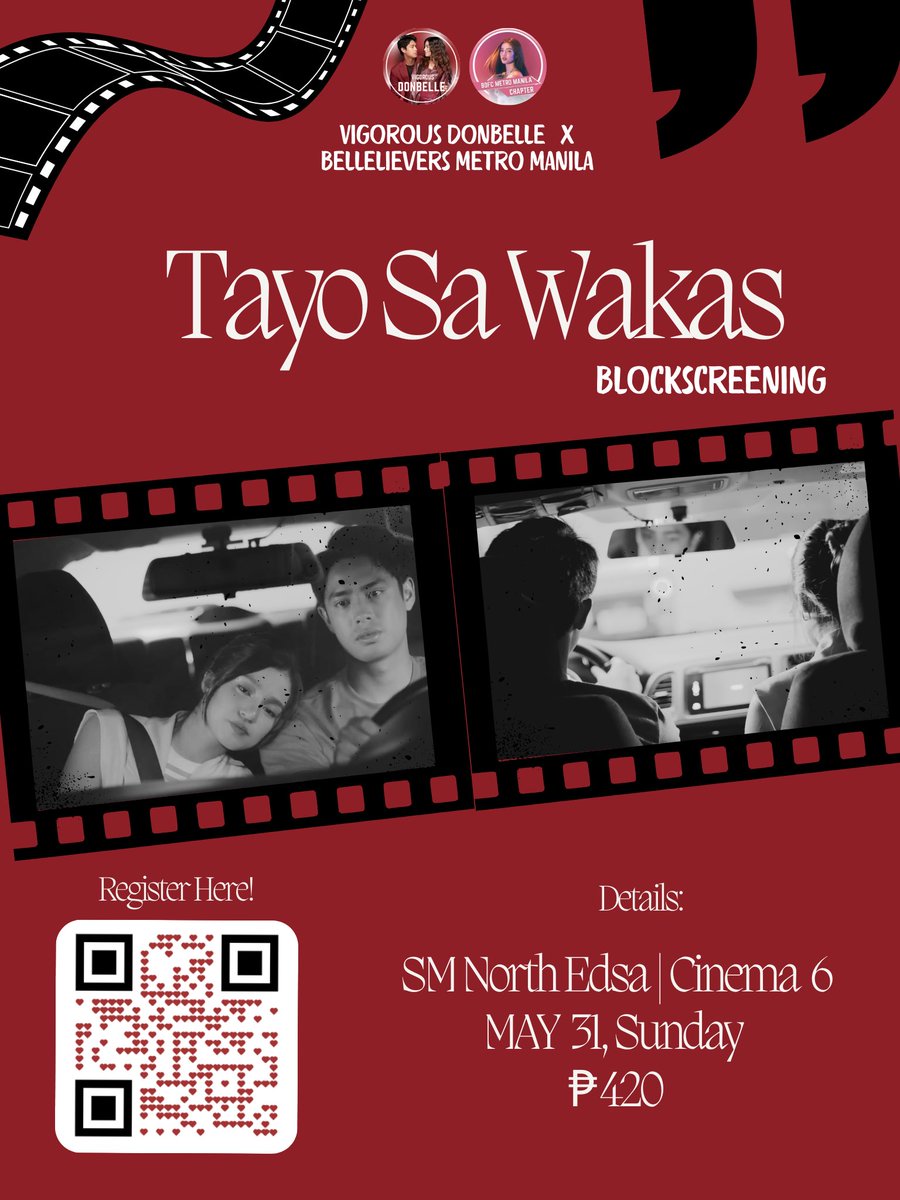 TAYO SA WAKAS  blockscreening of Vigorous DonBelle in collaboration with <a href="/BOFC_MManila/">Bellelievers Metro Manila</a> 

Tara? Sama sama natin alamin ang sagot sa "Paano tayo umabot dito?"
 
📍SM North Edsa, Cinema 6
🎟 ₱420
🗓May 31, Sunday
🕒 3:00 PM

DONBELLE EASTER TEASER 

#DonBelle
#TayoSaWakasTeaser