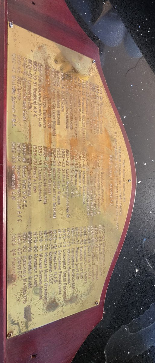 Anyone know anything whatsoever about this trophy/competition please?
Nothing at all when searching on Google - neighbour of mine rescued this shield from somewhere in Leeds....🤔