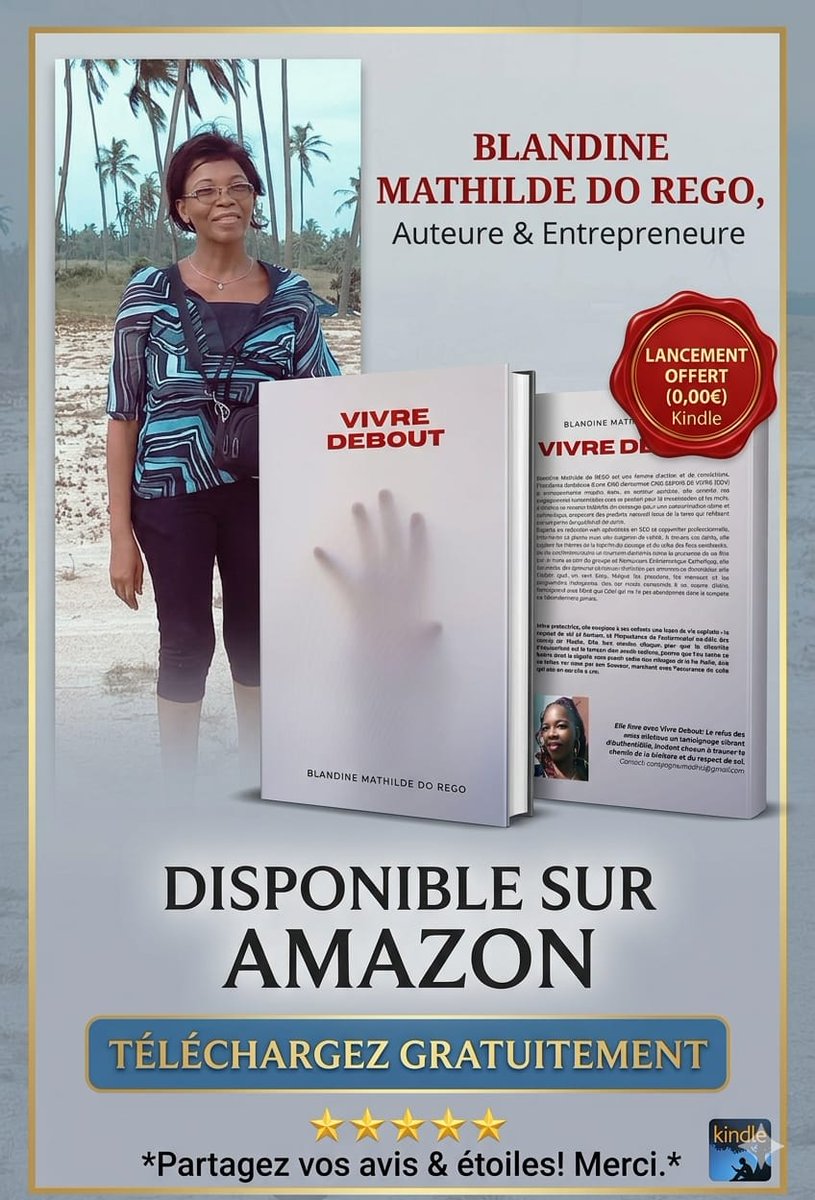 DoBlandine's tweet photo. 🌹🌹Attention, il ne reste que moins de 48 heures pour télécharger gratuitement votre exemplaire de 'VIVRE DEBOUT' sur Amazon Kindle."https://t.co/SWgnDjTkGu https://t.co/RXJwPKdd1M