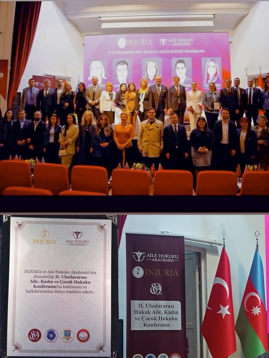 GirginOzge1's tweet photo. Bsşkentimizde düzenlenen II.Uluslararası Aile Kadın ve Çocuk Hukuku Konferansı
Türkiye ve Azerbaycan kardeşliğinde; Uluslararası yaklaşımlarıyla kıymetli, zihin açıcı bir etkinlik oldu.
Bir sonrakinde görüşmek ümidiyle...
#international_familylaw #ailehukukuakademisi #INJURIA https://t.co/PD5QPngxmd