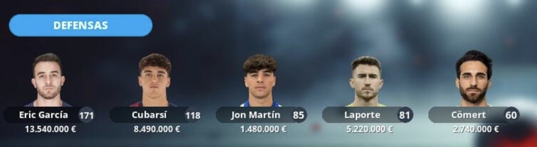 Alberto92889270's tweet photo. @DonQuijoteDeLaC Buenos días.  Con esta defensa vendías a Laporte y a Pitarch para ir a por Militao? Muchas gracias!! https://t.co/VvujIegLki