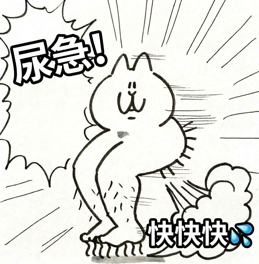 GARYUTIME's tweet photo. @iam_NUKO22 上: 尿急!
(トイレ急ぐ!)

下: 快快快💦
(急げ急げ)

押忍也

#NUKOweek #押忍祭 #NUKO #035HP #ミームコンテスト #大喜利 https://t.co/A1quRUAIi9