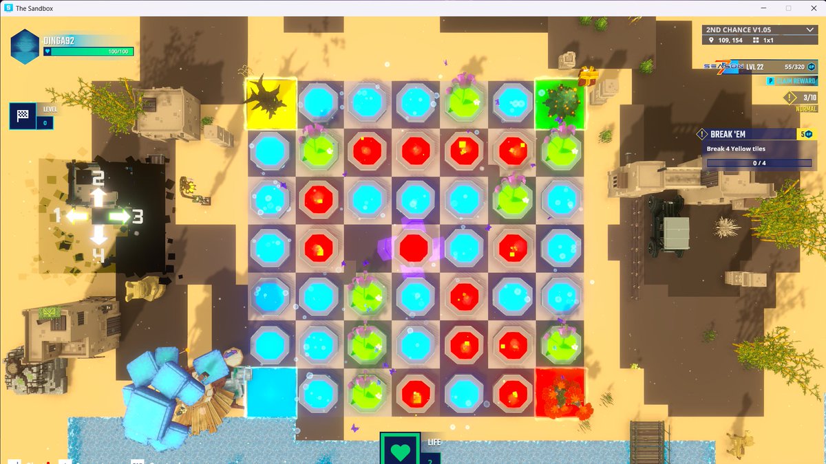 Dingas92's tweet photo. Red lights lined up in The Sandbox Season 7—spotted the pattern. @TheSandboxGame  https://t.co/RvF8vxELU4 #Season7 https://t.co/A7oJhKEzGc