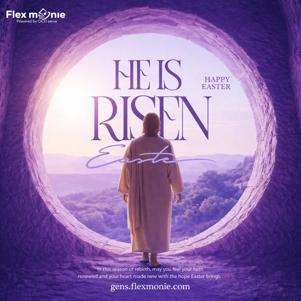 cicoserve's tweet photo. Celebrate the risen King 💜
A day filled with joy, hope, and the victory of life.

Happy Easter 

#eastersunday #heisrisen #sunday #fintech https://t.co/lkiRagD0Hp