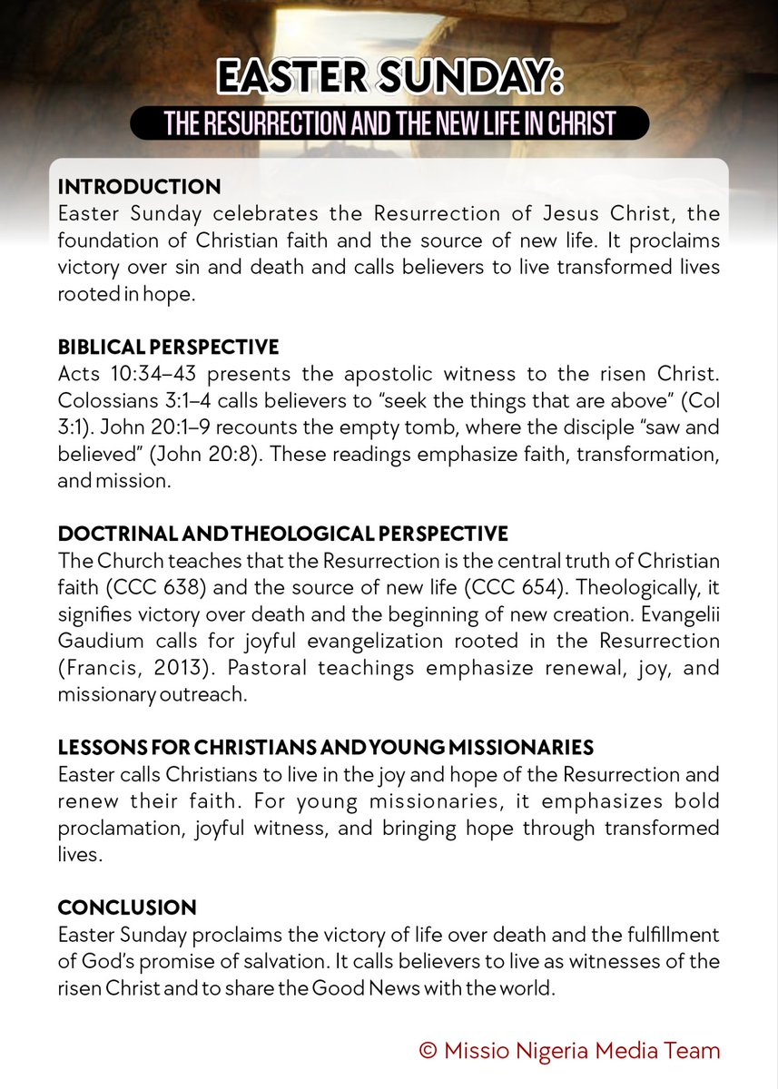 YOMMNIGERIA's tweet image. Reflection for Easter Sunday #PMS #POFYOMM #FYP