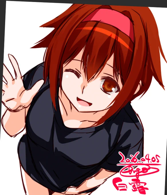 折角の白露デーなので! でもきょうはこれがせいいっぱい^^; #艦これ版深夜の真剣お絵描き60分一本勝負 #艦これ版真剣お絵描き60分一本勝負_20260405