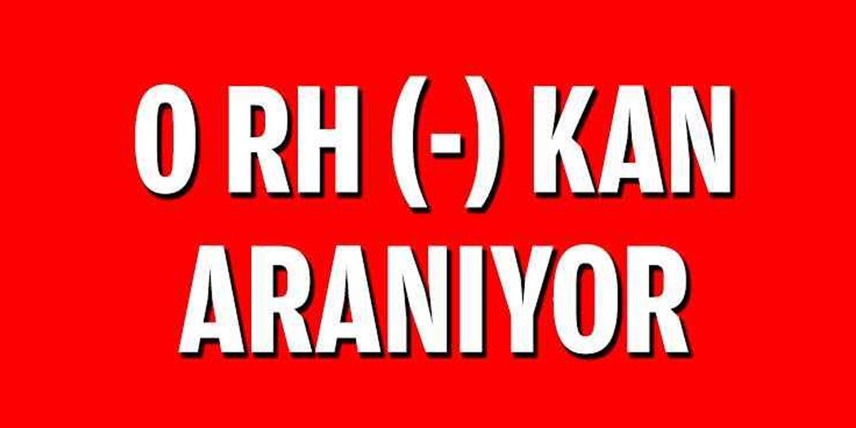 🔴 DM'den Geldi 🔴
Çok acil kana ihtiyaç var
Elden ele paylaşalım lütfen çok acil dediler

Rize Eğitim ve Araştırma Hastanesi’nde tedavi gören Hakan Sancaktutan için acil 0 Rh Negatif kan aranıyor.

Gönüllülerin, Kızılay Kan Merkezi noktalarına müracaat etmeleri gerekiyor.
