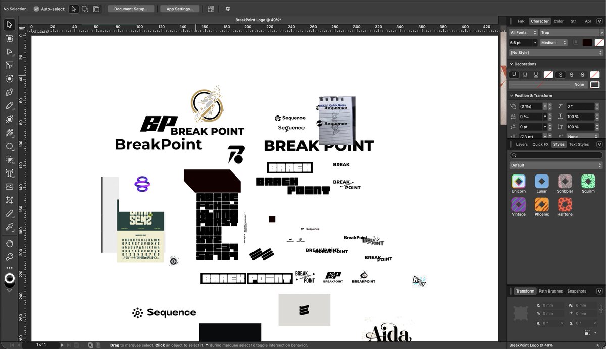 AmenEtefia's tweet image. Am I the only one? 🤔
Most of the logos I’ve created this year started from a logo mood board in Affinity before taking them into Figma to complete the presentation. 

#LogoDesign #DesignProcess #AffinityDesigner #Figma #BrandDesign