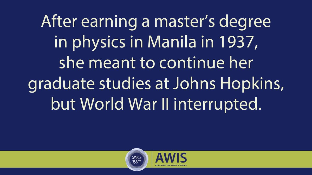 AWISNational's tweet image. Emma Unson Rotor was a Filipino-American physicist and mathematician whose work was critical to the development of the proximity fuse, one of the most important technological innovations of World War II. 

awis.org/historical-wom… #WomenInScience