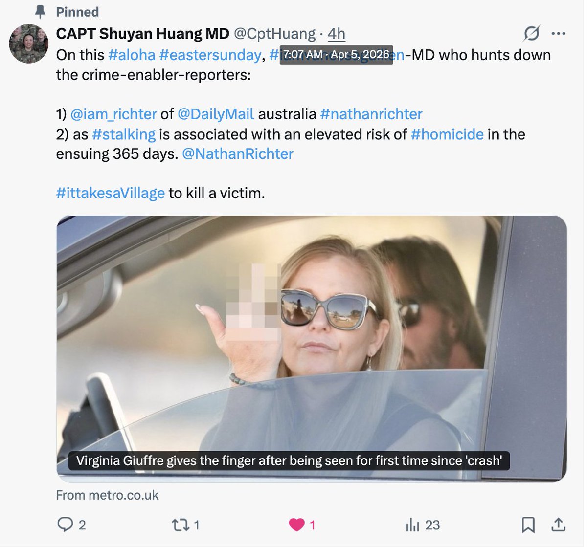 CptHuang's tweet image. 1) ?did you ask the subject for permission?
2) including screening for whether she's a #Whistleblower or a survivor of organized crime?
3) including in the workplace?

#tort #libel #endangerment
miamiherald.com/news/local/cri…