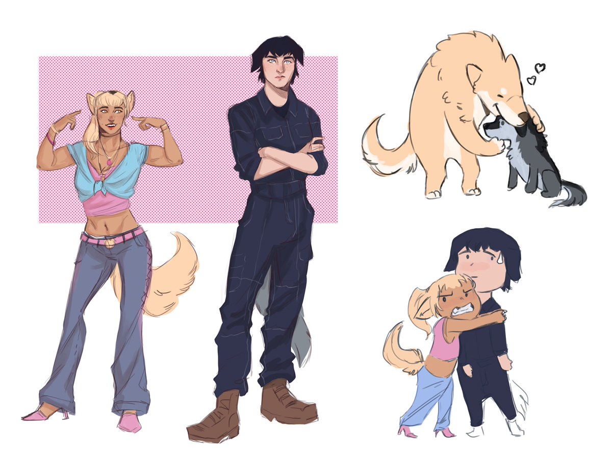 IdleLark's tweet photo. Dusting off this account to post my werewolf abo yuri oc’s https://t.co/lYnv4IVxKU