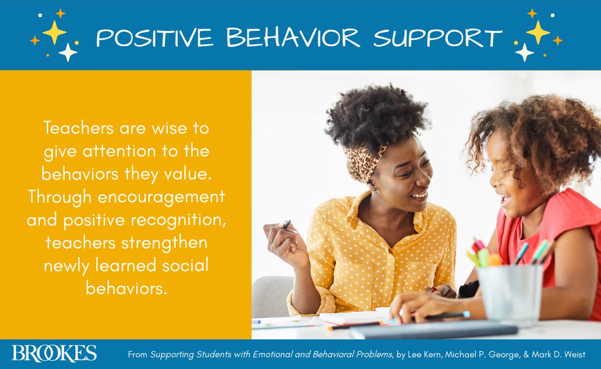 BrookesPubCo's tweet photo. #Teachers: Support positive behavior with plenty of positive attention! {Adapted from Supporting Students with Emotional and Behavioral Problems. Learn more: https://t.co/RvX1QmLFvo) #TeachingTips #TeacherTips #k12 #StudentSupport #PBIS #SEL #Educators https://t.co/qKXOM4pZpq