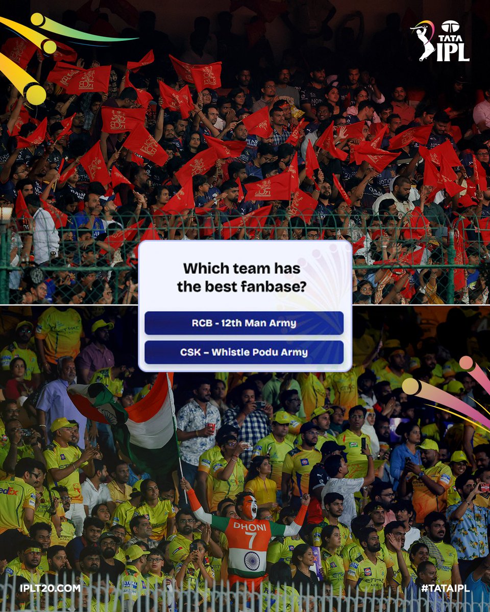 IPL's tweet photo. ❤️ or 💛

Vote Now 👉 https://t.co/2QOEa1d2Mu

#TATAIPL | #KhelBindaas | #RCBvCSK https://t.co/dqicovrZL1