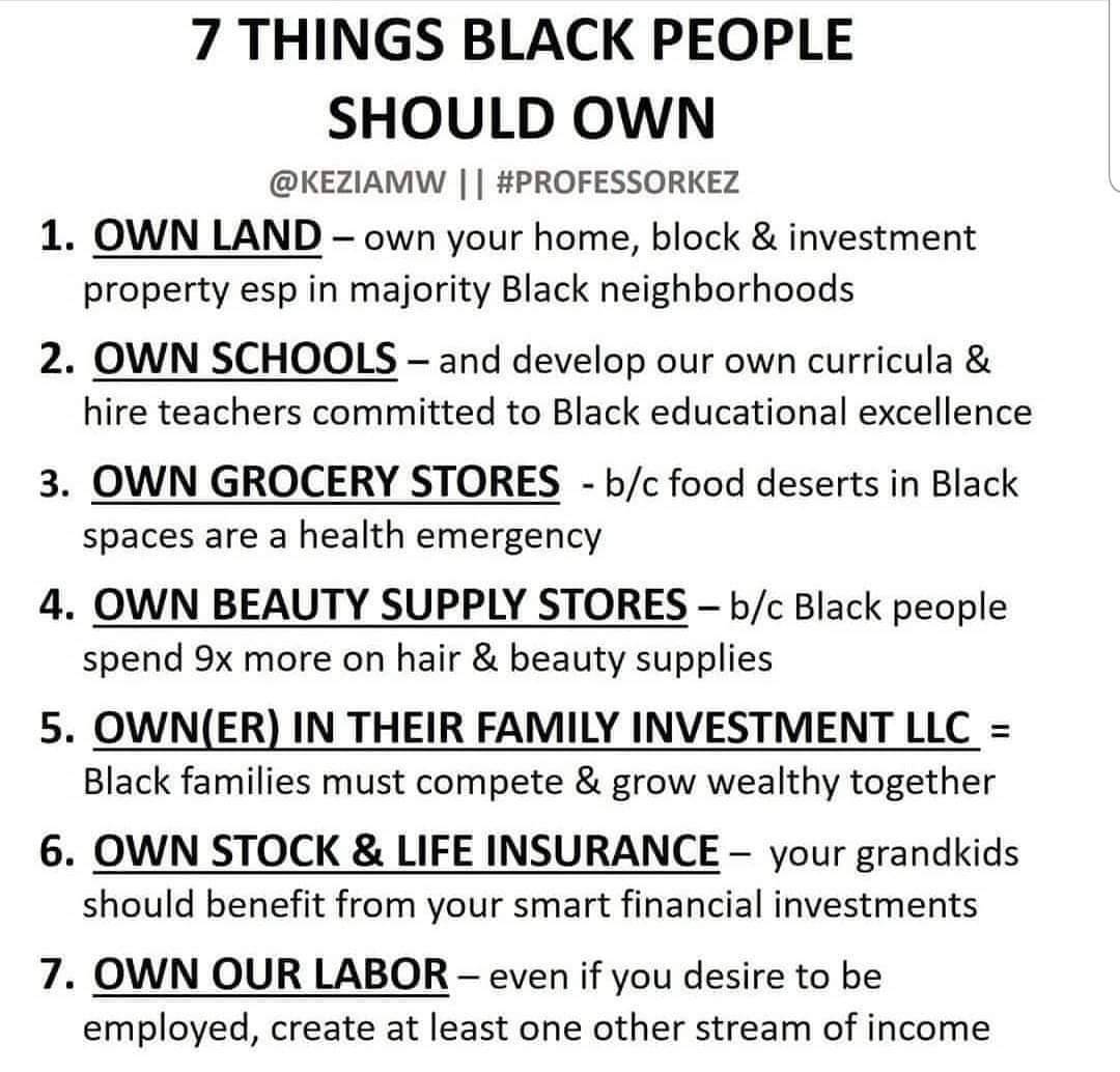 BlkHistStudies's tweet image. 7 Things Black People Should Own #financialliteracymonth #ownership #financialeducation