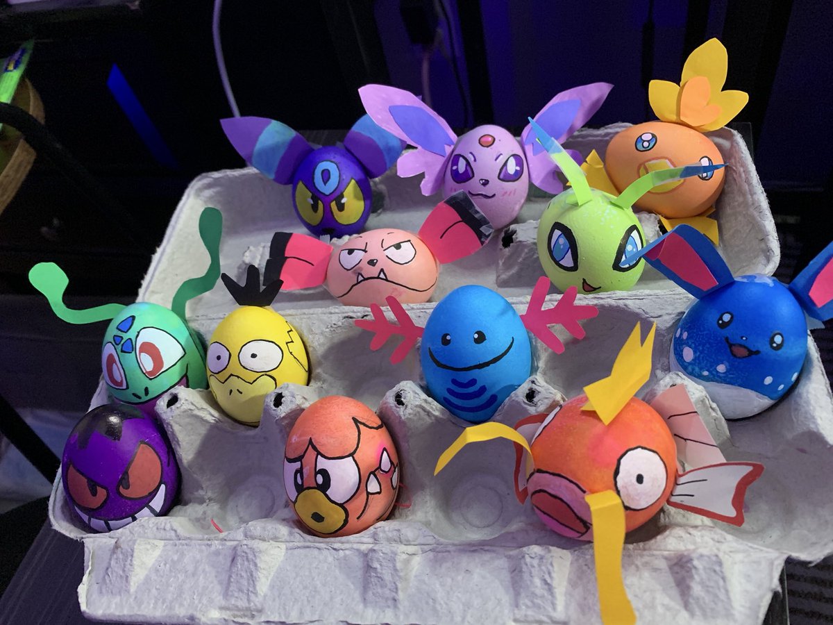 cosmicquarts's tweet photo. Happy Easter! Throwback to these Pokemon Eggs Silber and I dyed on stream a while back. ✨

These were so fun to make. 🥰 https://t.co/RAgcTrpfZB