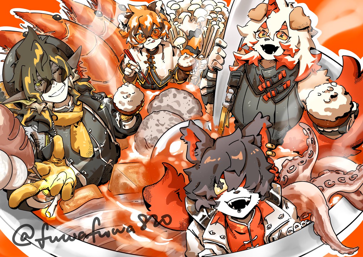 wanna eat hotpot but the weather too hot 

#Arknights #明日方舟 #アークナイツ