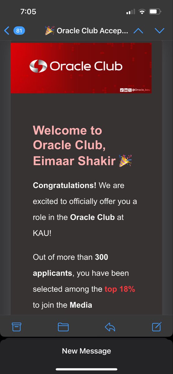 Eimaarii's tweet photo. Excited to start my new adventure with @oracle_kau ! https://t.co/WF1RMdG3Zs