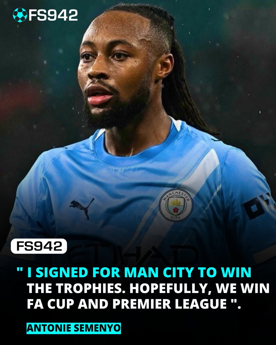 FShow942's tweet photo. 🚨🗣️Antonie Semenyo signed for Manchester City to win trophies...

#semenyo #football #FIFAWorldCup2026 #mancityfc #mancityfans https://t.co/yx9jYumPEk