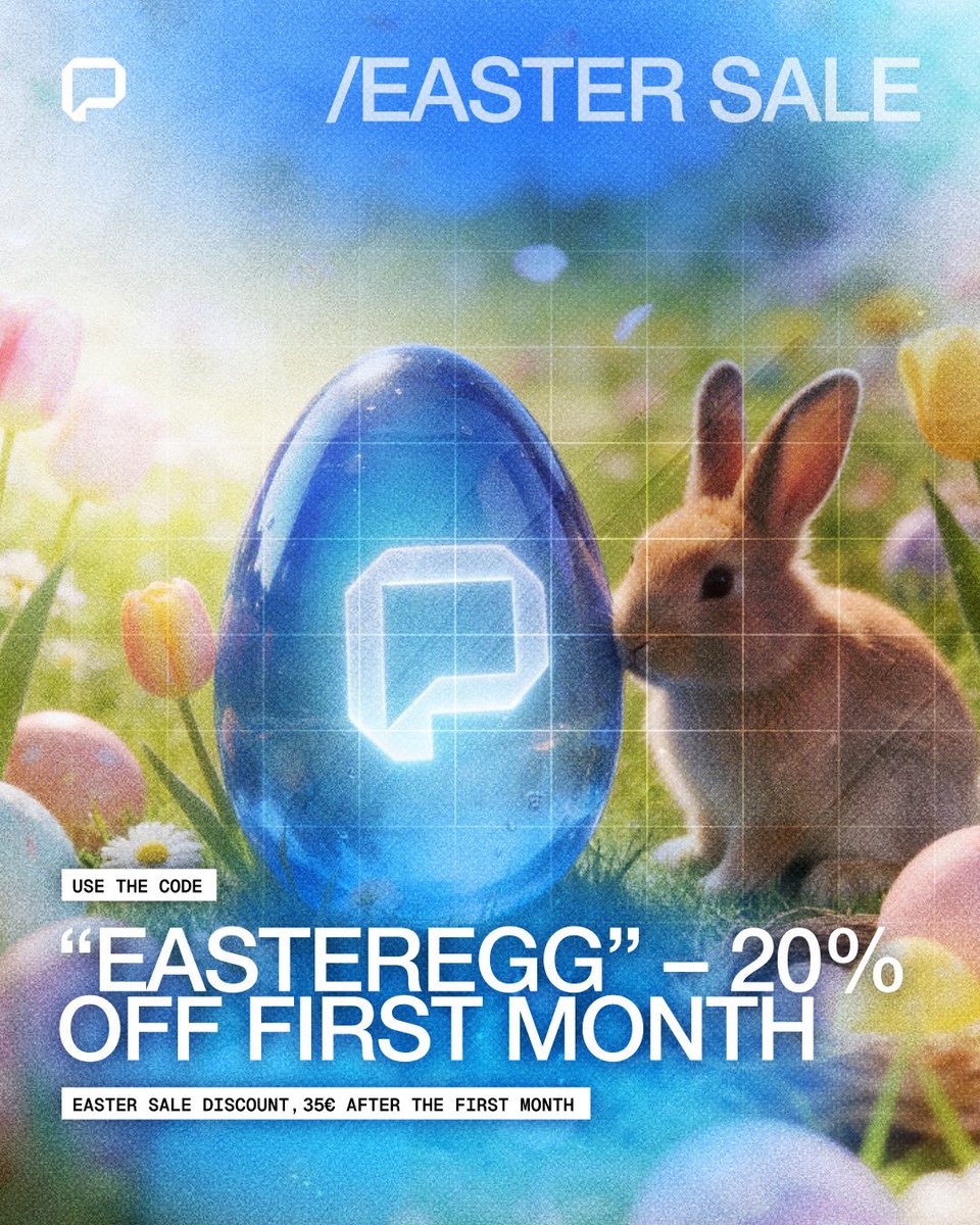 PurePings's tweet photo. 🐣 EASTER SALE is live!

Use code EASTEREGG and get 20% off your first month 🚀

→ Only €28/m instead of €35/m

Perfect time to join and catch some deals💸

Happy Easter everyone!🐰🥚

https://t.co/B4LZQc3PNF https://t.co/51KeDWKLnM