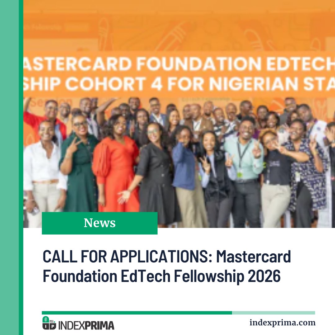 theIndexPrima's tweet photo. Applications are officially open for Cohort 4 of the Mastercard Foundation EdTech Fellowship
Building for the learners the world often leaves behind?
Full Details: https://t.co/UMVndrTYzC
#IndexPrima #MastercardFoundation #EdTechAfrica #InclusiveInnovation #EducationTech https://t.co/4slIcygZss
