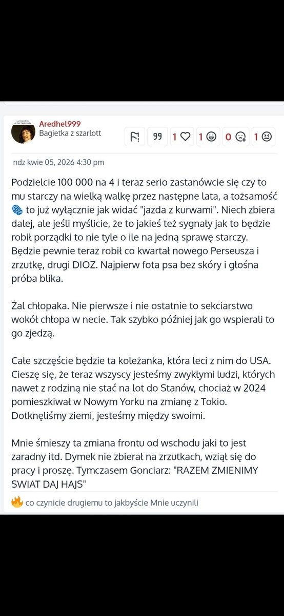 kgonciarz's tweet image. Na zbiórce przekroczyliśmy 100 tys zł!!! Blisko 1800 osób wyraziło wsparcie!! 

Jeśli myślisz, że podjąłeś w życiu złe decyzje, to pomyśl sobie, że skazana pomawiaczka Hanna Zagulska pisze codziennie z fejura kilkanaście postów na Forum Wanda mój temat i próbuje przekonać samą