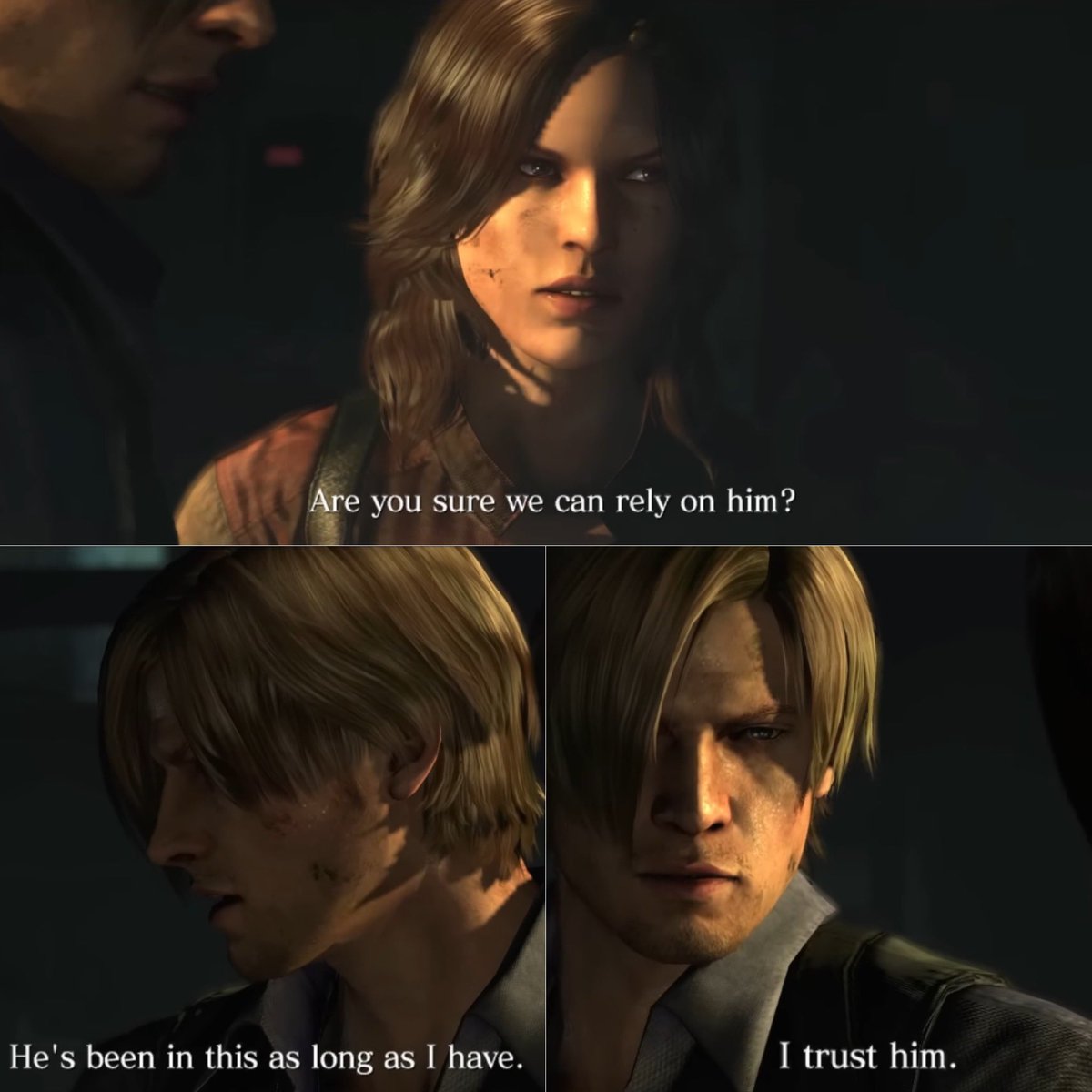 After the events of code veronica, leon and chris’s relationship has always been built on trust. no matter how hard the situation is, each of them trusts the other to do the right thing. i’m excited to see what chris’s message to leon will be and what they’re building for them