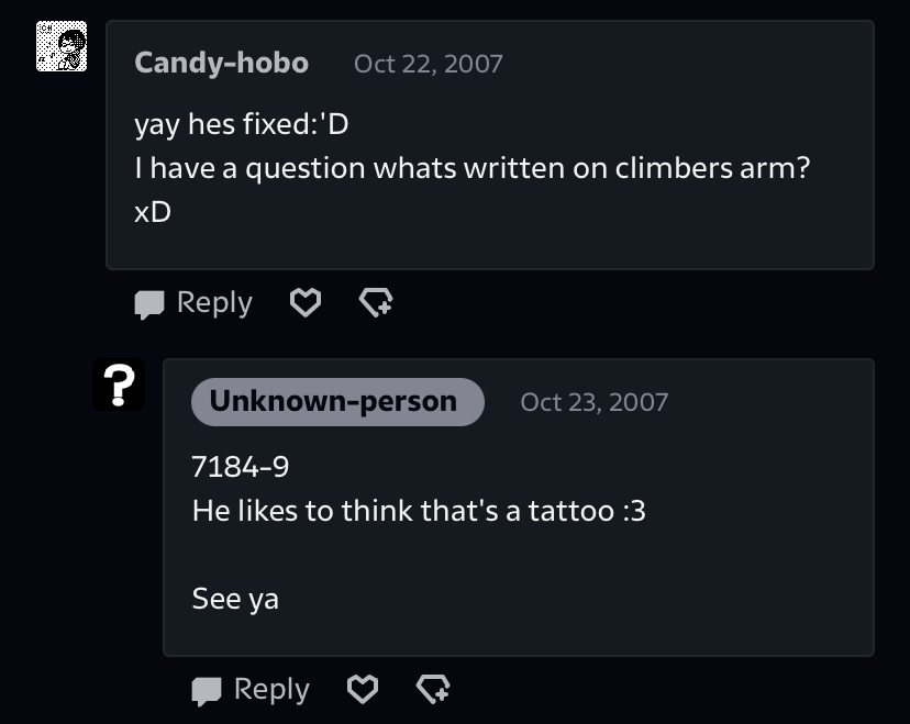 does he think that because of clarice having a tattoo on her arm? they’re matching…🥺