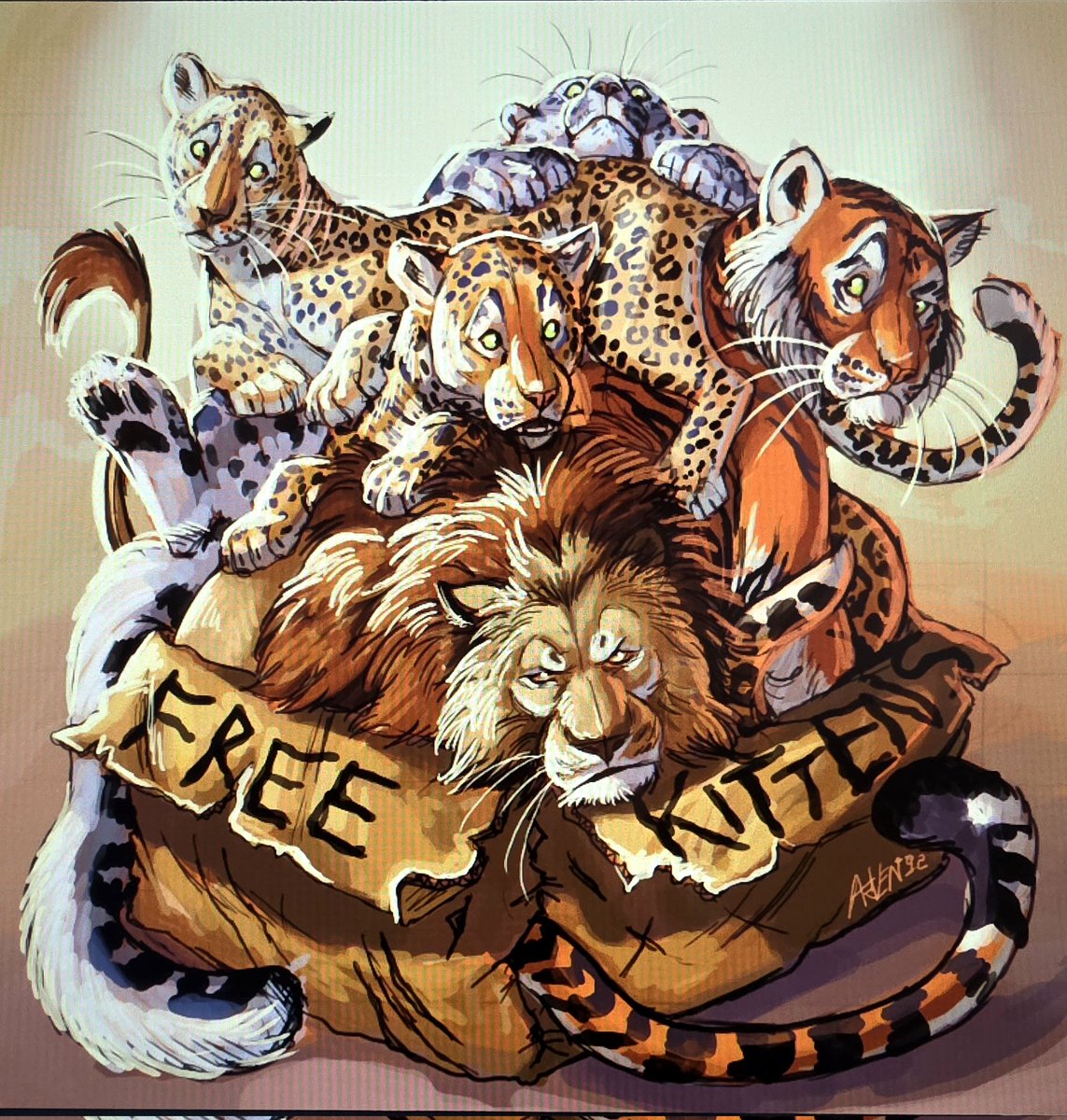 Panthera_Arven's tweet photo. Digital mockup of an upcoming painting!
Will you adopt them? 🥺🦁🐯🐆 https://t.co/0yfRHJIw9y