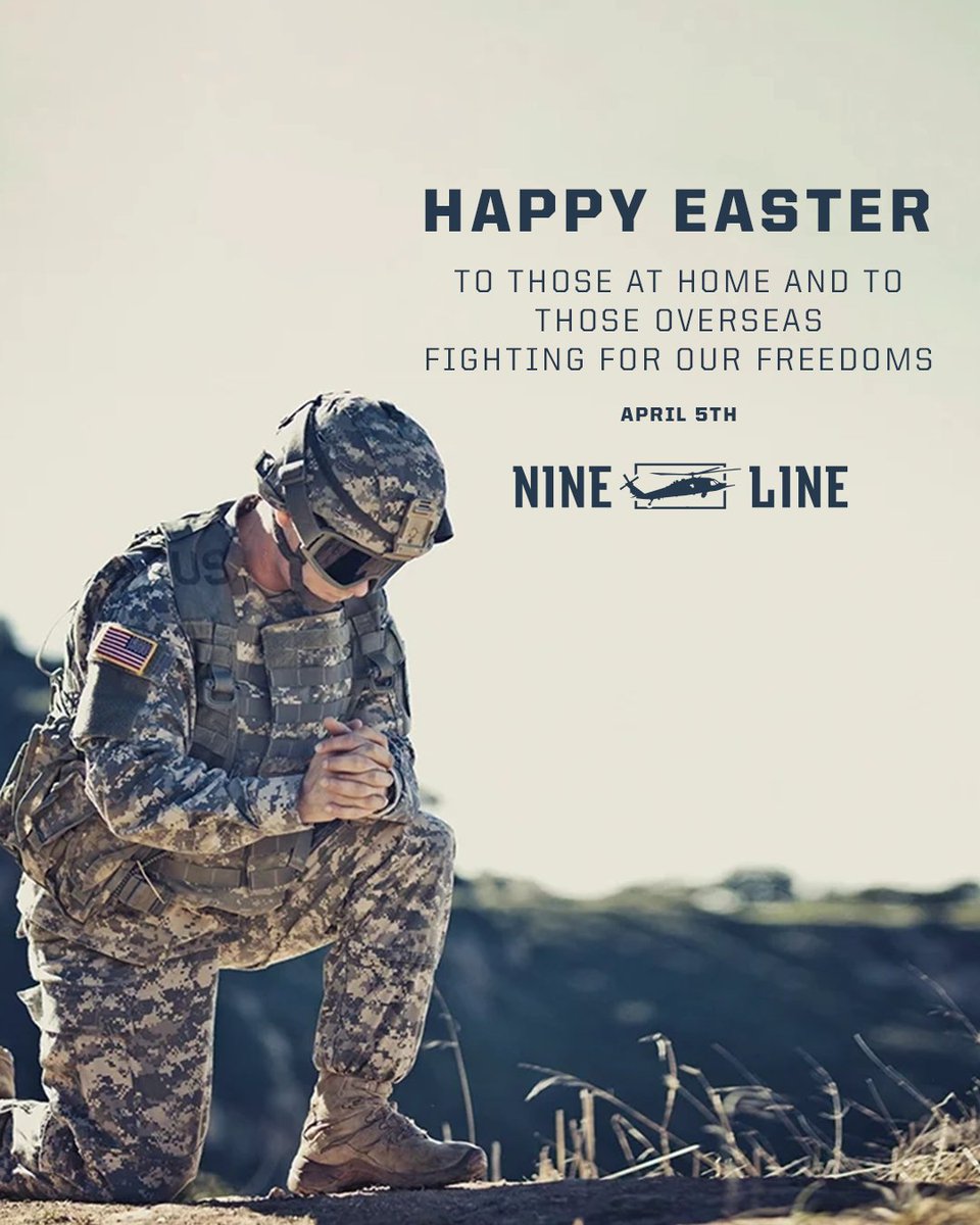 NineLineApparel's tweet image. While many gather around the table today, others stand the line. We’re thinking of you this Easter. 🇺🇸
#HappyEaster #Sacrifice #SupportOurTroops #EasterSunday #NineLineApparel